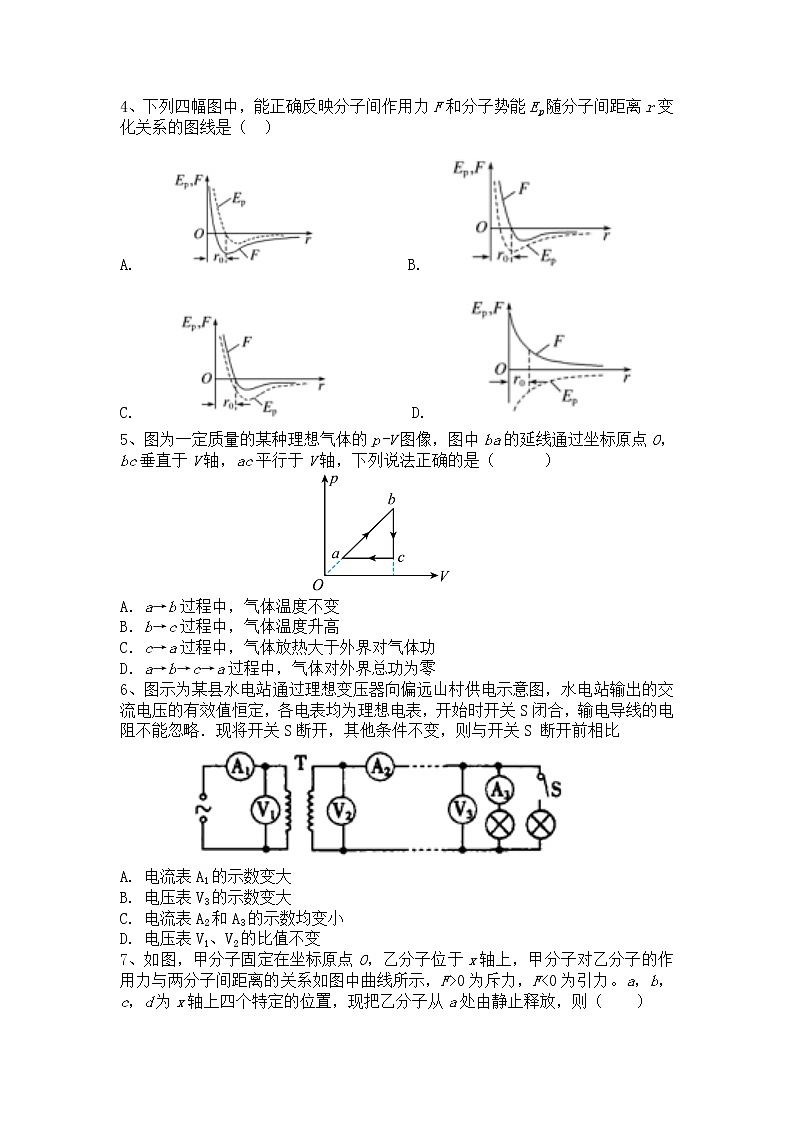 2020-2021学年吉林省榆树市第一高级中学校高二下学期重点班测试（二）物理试题（Word版）第2页