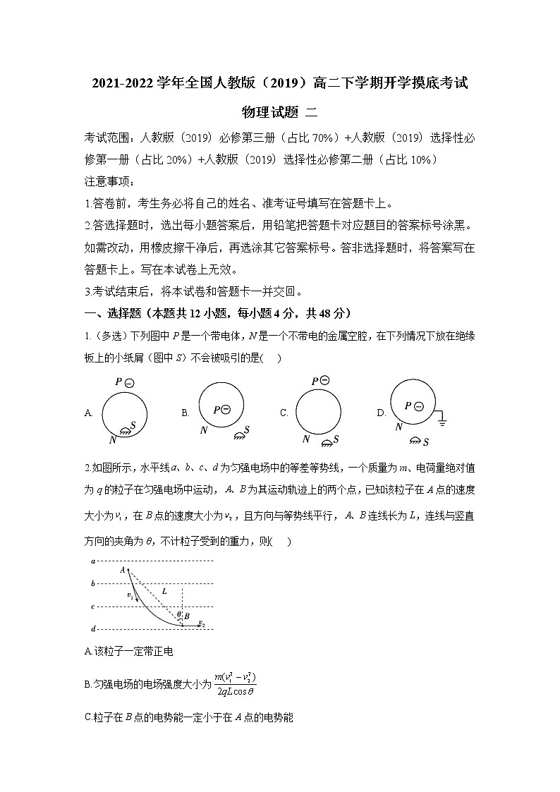 2021-2022学年全国人教版（2019）高二下学期开学摸底考试物理试题 二（解析版）第1页