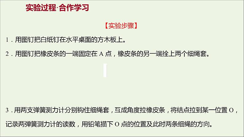 高中物理第三章相互作用实验：验证力的平行四边形定则课件新人教版必修105