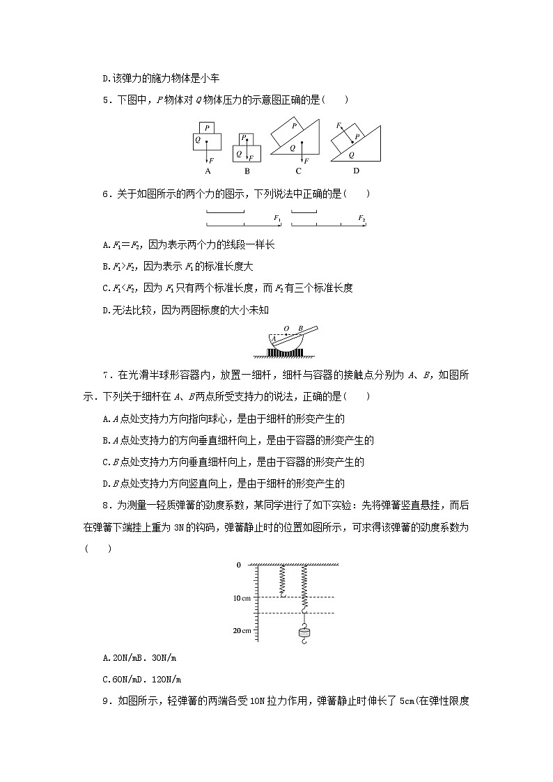 2021_2022学年新教材高中物理课时作业8重力与弹力含解析新人教版必修第一册第2页
