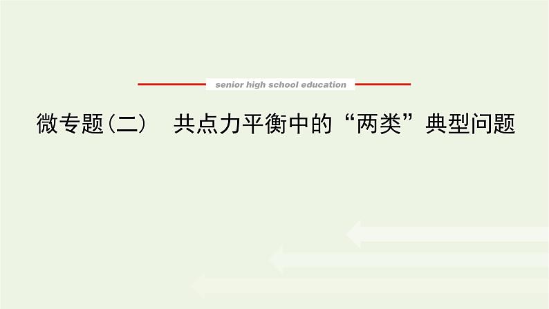 2021_2022学年新教材高中物理微专题二共点力平衡中的“两类”典型问题课件新人教版必修第一册第1页