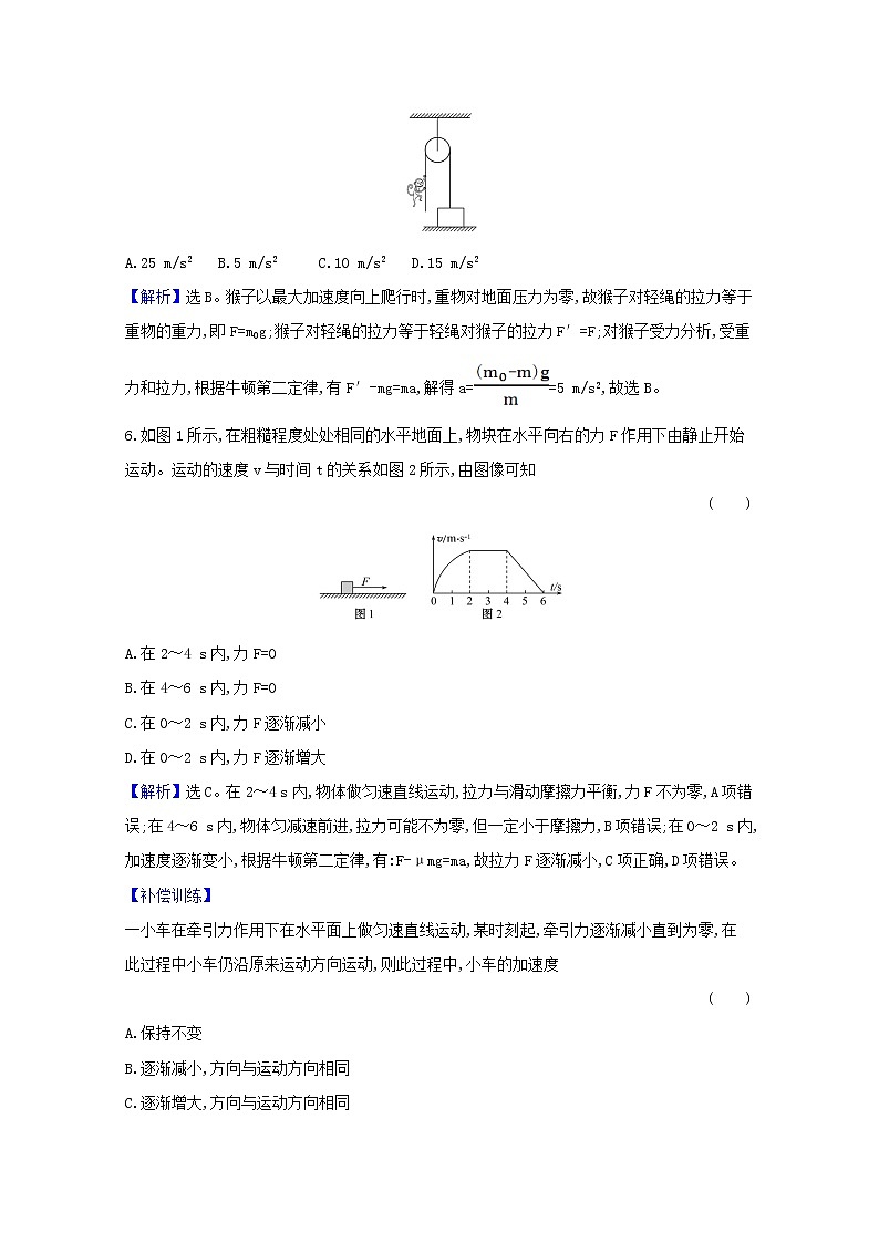 高中物理第四章运动和力的关系单元检测含解析新人教版必修1第3页