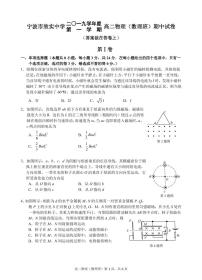 2019-2020学年浙江省宁波市效实中学高二上学期期中考试物理（数理班）试题 pdf版