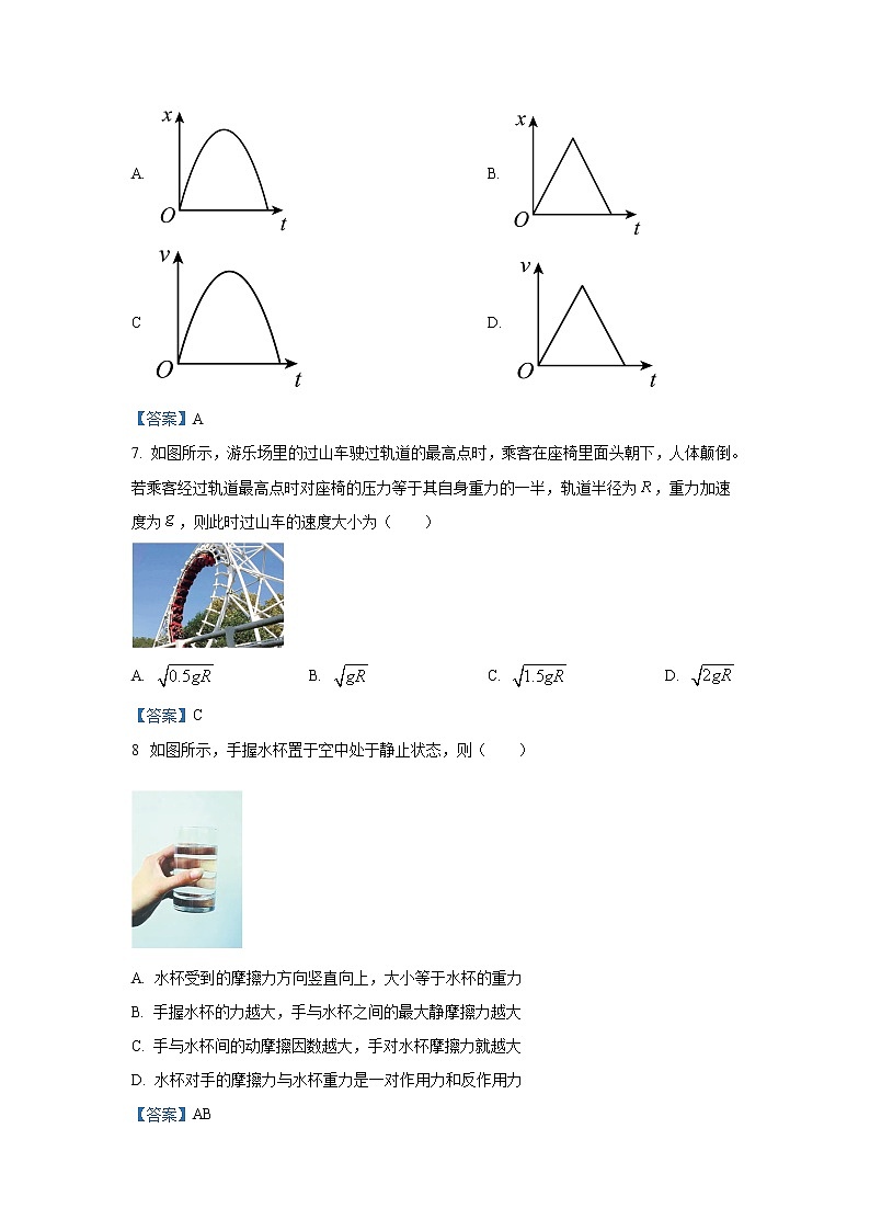 2021-2022学年辽宁省大连市高一上学期期末考试物理试题03