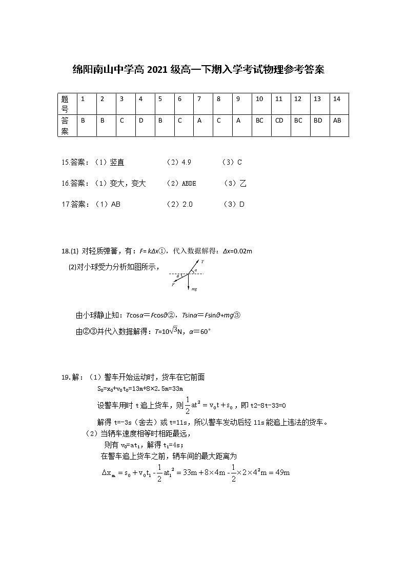 四川省绵阳南山中学2021-2022学年高一下学期开学考试（2月）物理PDF版含答案（可编辑）01