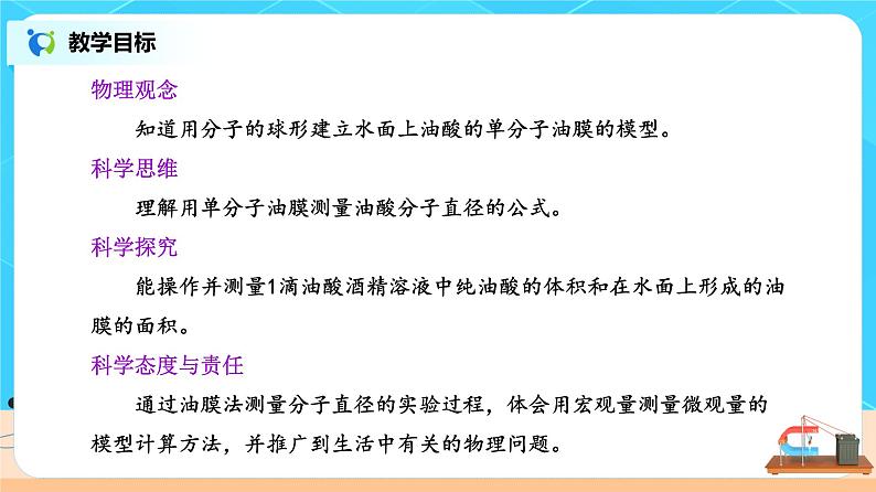 新教材 高中物理选择性必修三  1.2 实验：用油膜法估测油酸分子的大小  课件+教案+练习(含答案)02