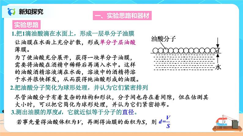 新教材 高中物理选择性必修三  1.2 实验：用油膜法估测油酸分子的大小  课件+教案+练习(含答案)07