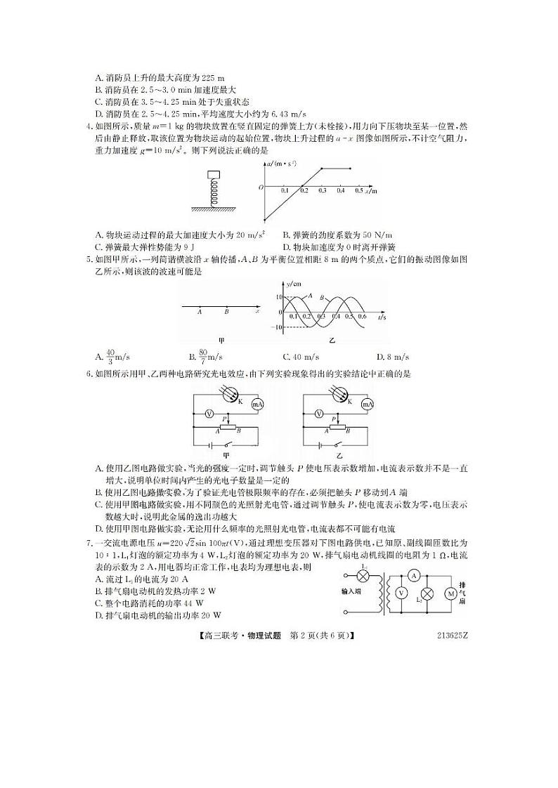 2021届山东省菏泽市高三下学期3月一模物理试题 PDF版02