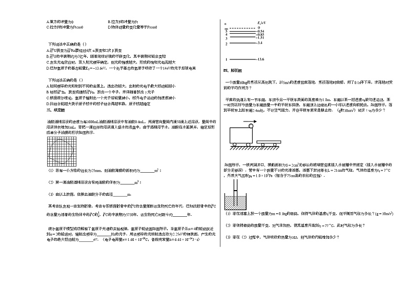 2020-2021学年福建省莆田市某校下学期高二期中考试_（物理）试卷02