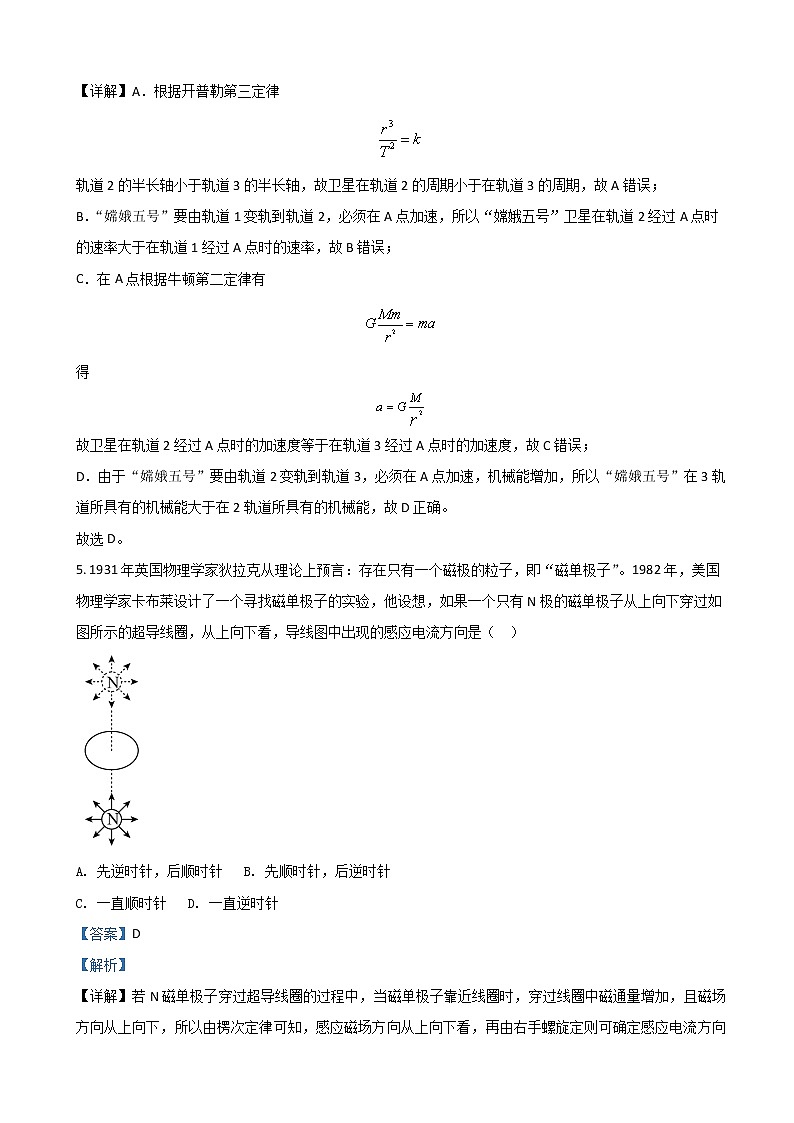 2022届广东省东莞市高三上学期期末考试物理试题（解析版）03
