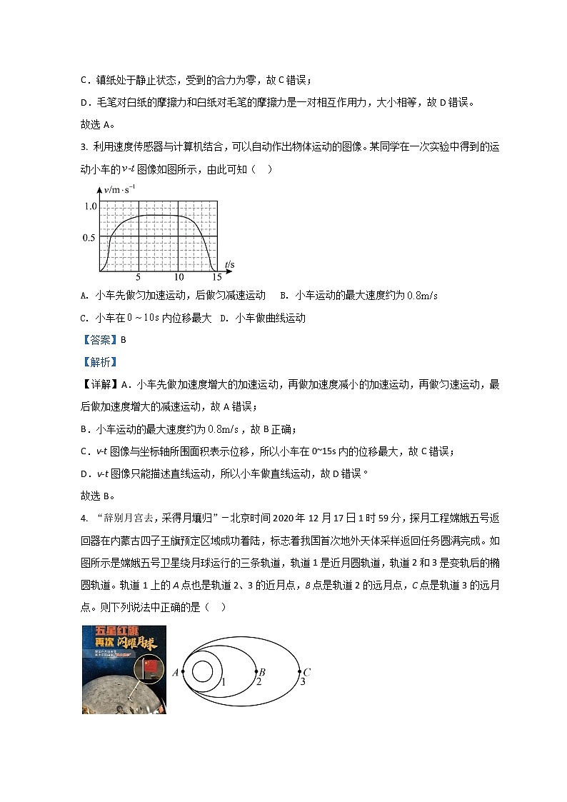 广东省东莞市2022届高三上学期期末考试物理试题含解析第2页