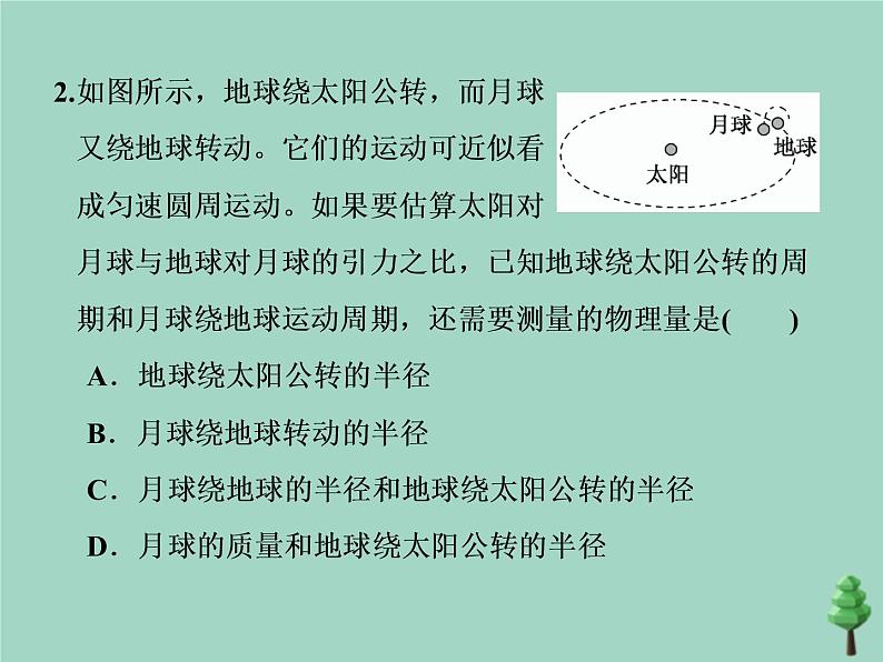 2022年高考物理二轮复习第一部分专题一力与运动第四讲万有引力与航天课件第8页