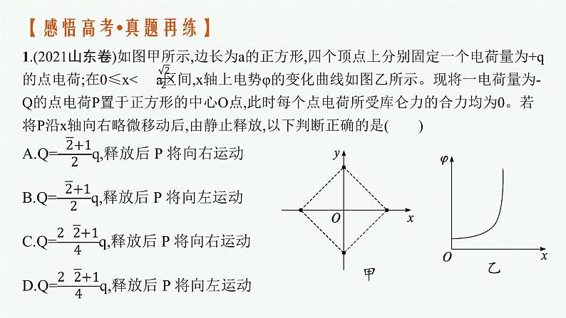 人教版新高考物理二轮复习课件　电场　带电粒子在电场中的运动第5页