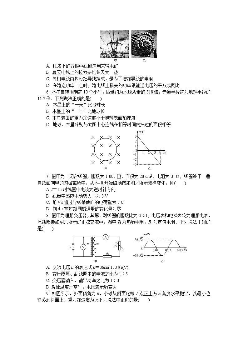 2021届江苏省连云港高三一模物理试卷及答案02
