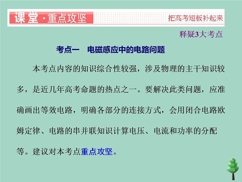 2022年高考物理二轮复习第一部分专题四电路与电磁感应第三讲电磁感应综合问题课件03