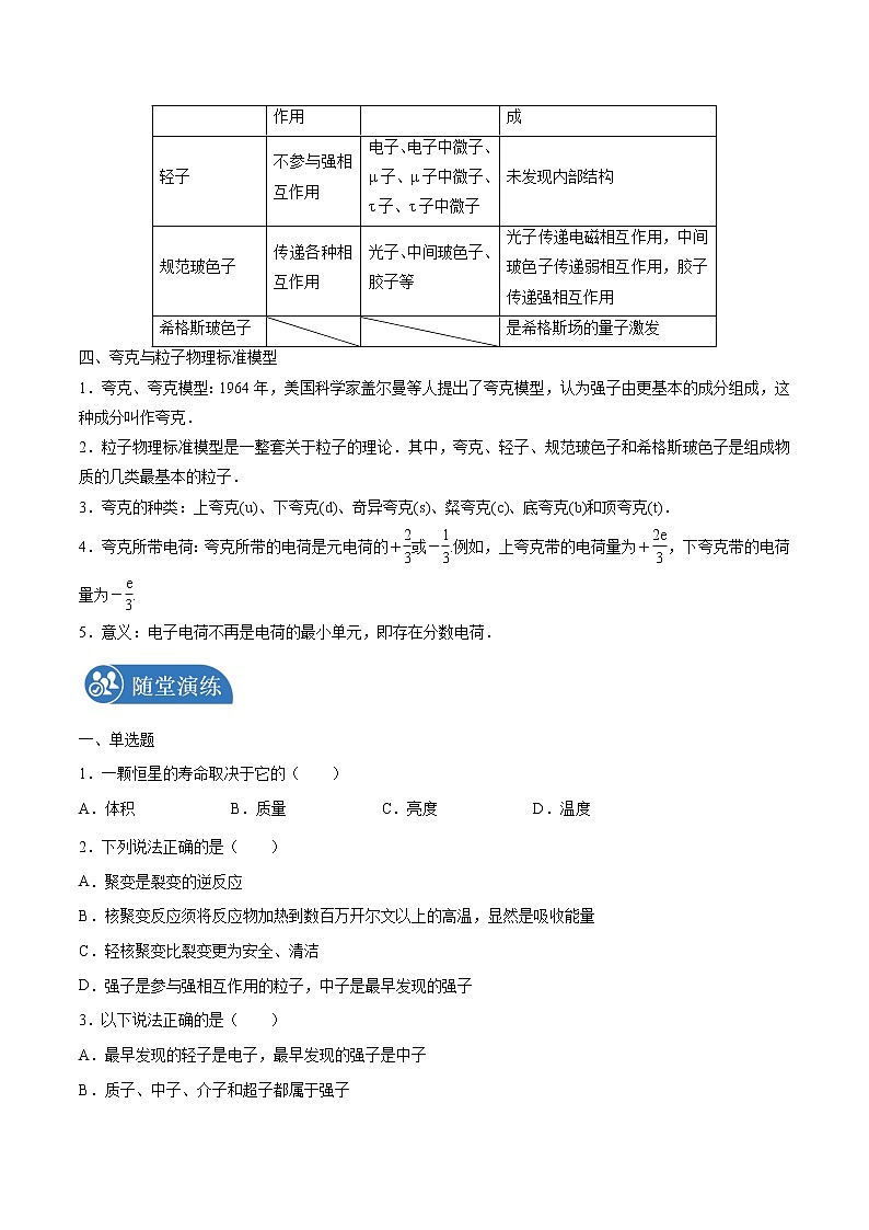 5.5“基本”粒子学案 高中物理新人教版选择性必修第三册（2022年）第2页