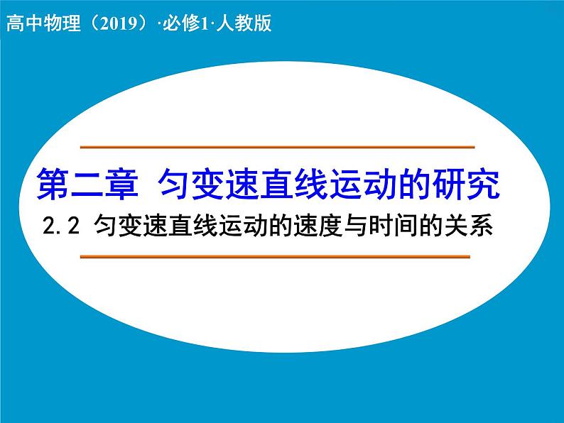 高中物理人教版（2019）必修1课件 第二章 匀变速直线运动的研究 2.2 匀变速直线运动的速度与时间的关系01