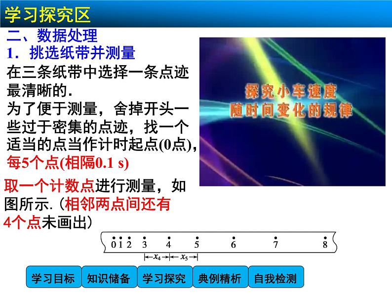 高中物理人教版必修1课件 第二章 匀变速直线运动的研究 2.1 实验：探究小车速度随时间变化的规律05