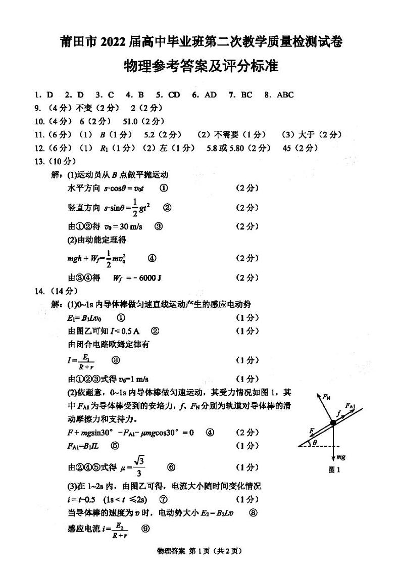物理答案-PDF原版第1页