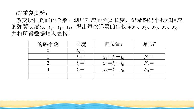 高中物理第三章相互作用__力1.2实验：探究弹簧弹力与形变量的关系课件新人教版必修第一册06