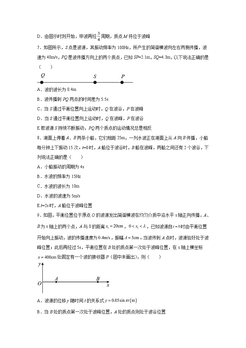 2021-2022学年高中物理新粤教版选择性必修第一册 3.2机械波的描述 课后作业（解析版）03