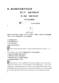 物理选择性必修 第一册第三节 动量守恒定律第1课时当堂检测题