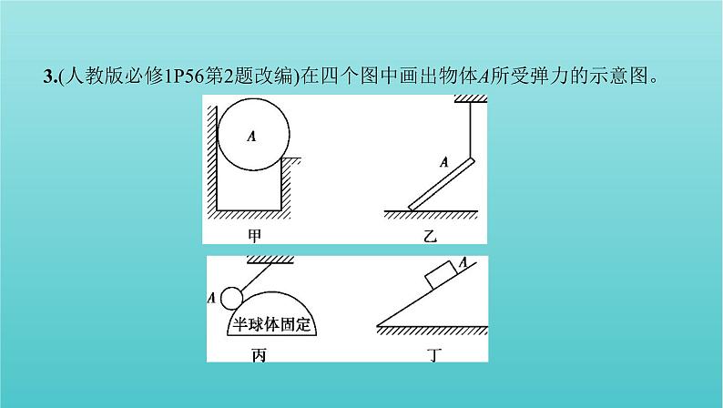 浙江版2022年高考物理总复习第二单元相互作用物体平衡第4讲重力弹力课件第7页