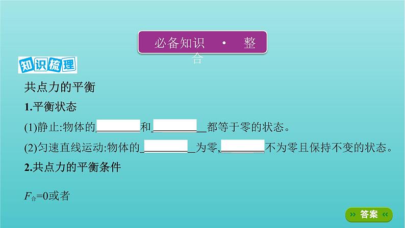 浙江版2022年高考物理总复习第二单元相互作用物体平衡第7讲共点力的平衡及其应用课件02