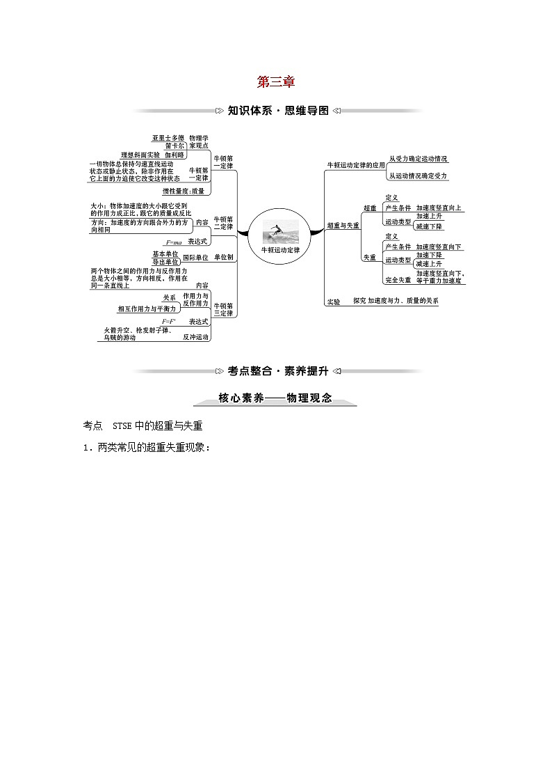 2021_2022学年高中物理第三章牛顿运动定律阶段提升课学案教科版必修101