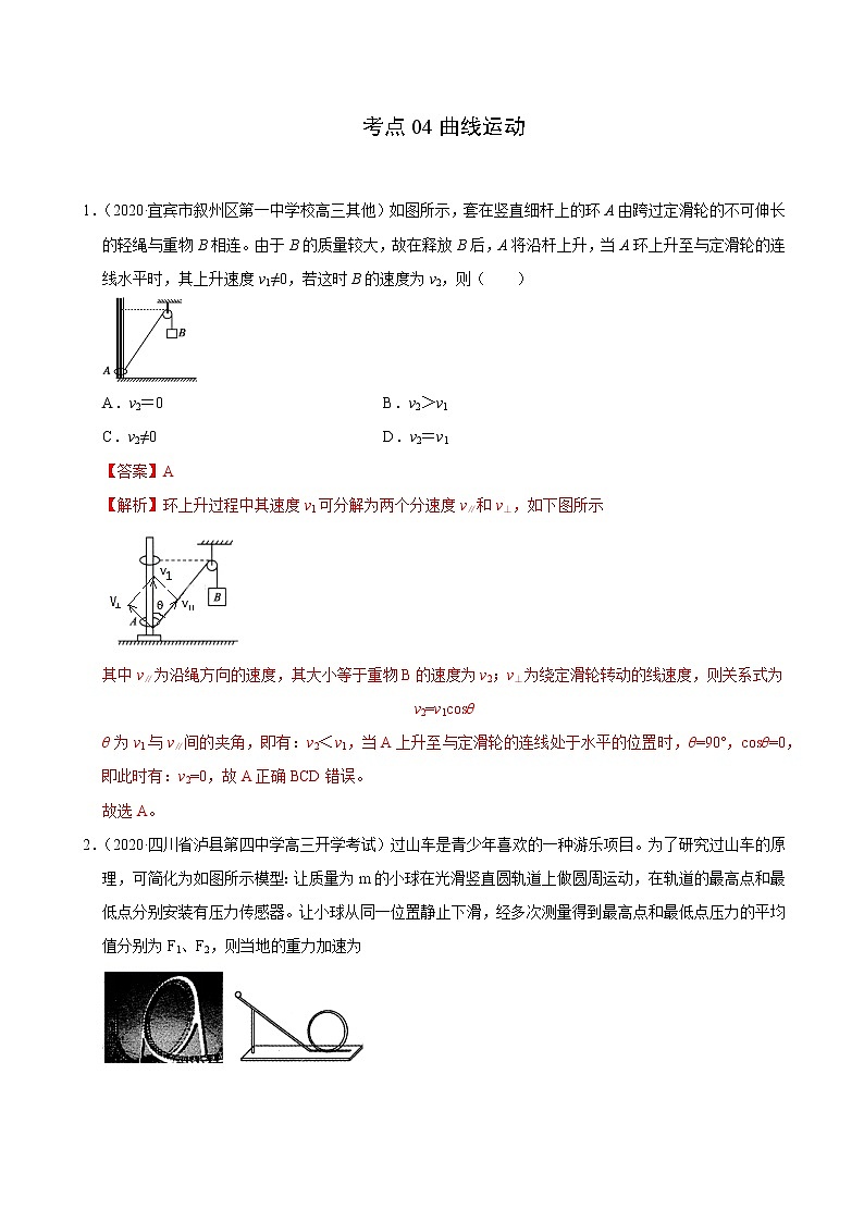 考点04曲线运动（解析版）-2020-2021学年高三《新题速递·物理》9月刊（高考复习）第1页