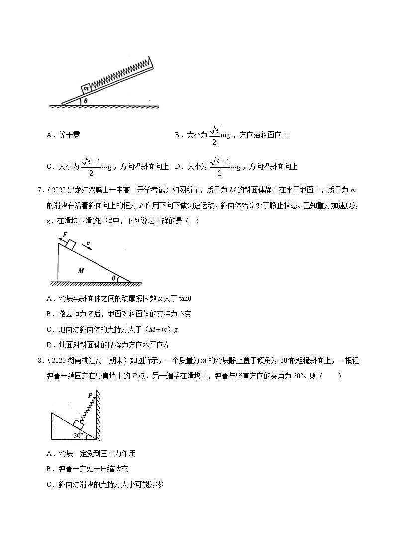 考点02相互作用（原卷版）-2020-2021学年高三《新题速递·物理》9月刊（高考复习）第3页