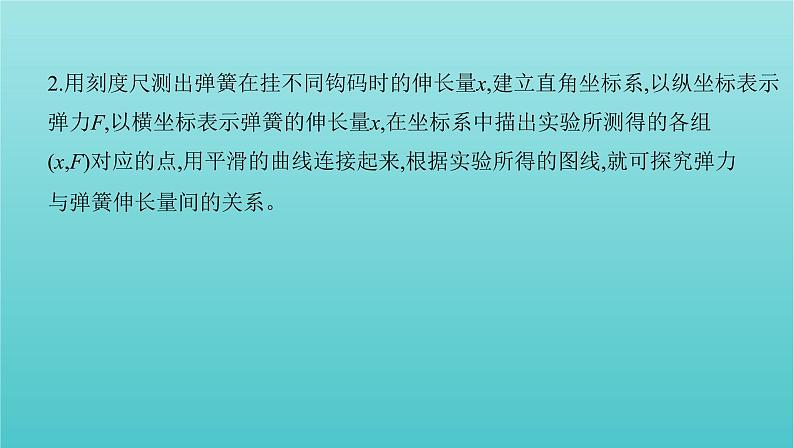 2022年新教材高考物理总复习第二章相互作用第6讲实验：探究弹簧弹力与形变量的关系课件03