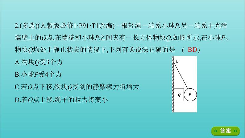 课标版2022年高考物理总复习第二章力的相互作用第3讲受力分析共点力的平衡课件07