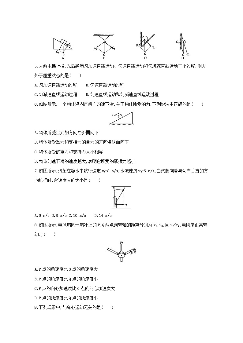 2021届广东省学业水平合格性考试物理模拟测试卷（五） 含答案02