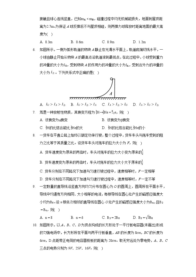 2022年新疆乌鲁木齐市高考物理一模试卷（含答案）第2页