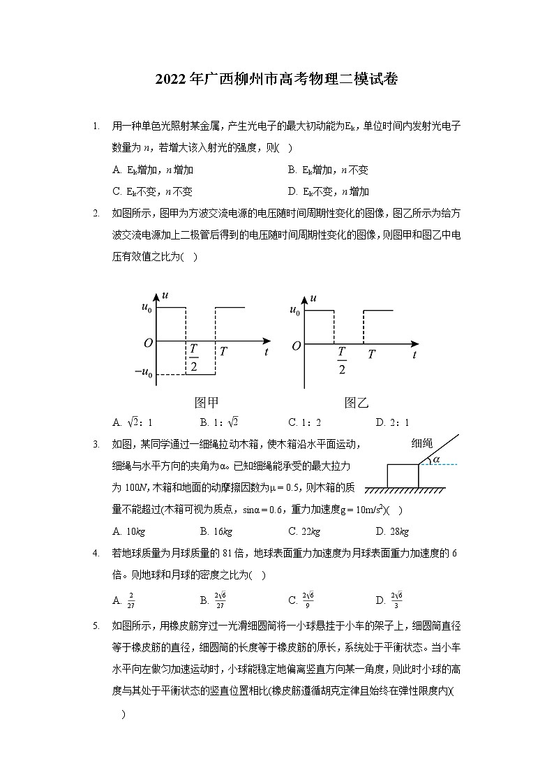 2022年广西柳州市高考物理二模试卷（含答案）01