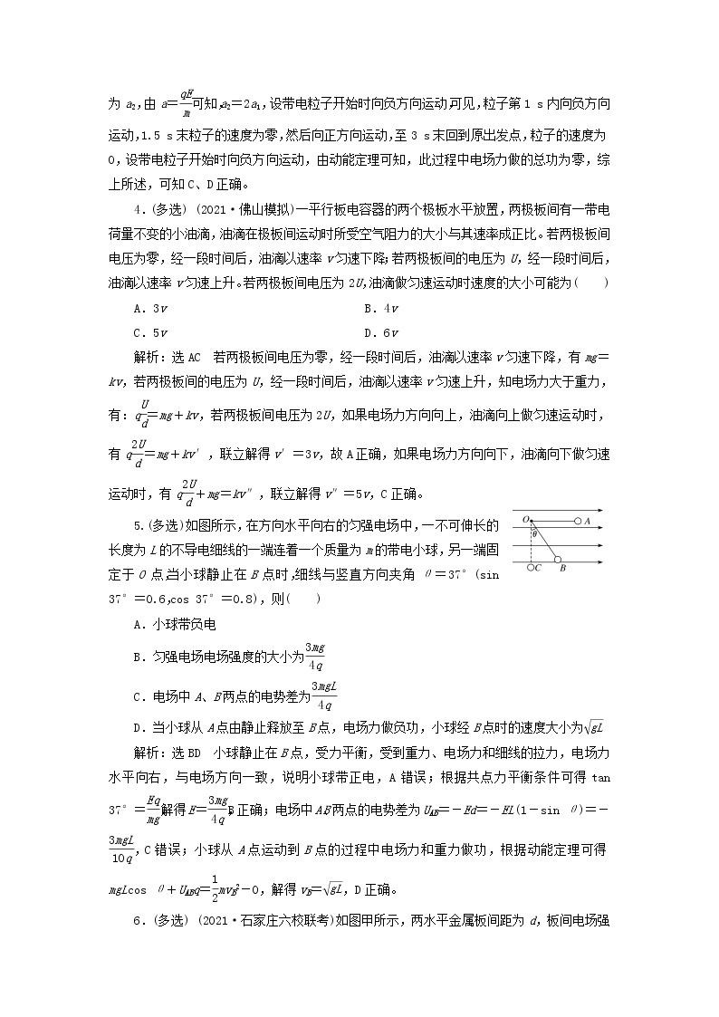 高考物理联考模拟汇编专题二十五带电粒子在电场中运动的综合问题含解析02