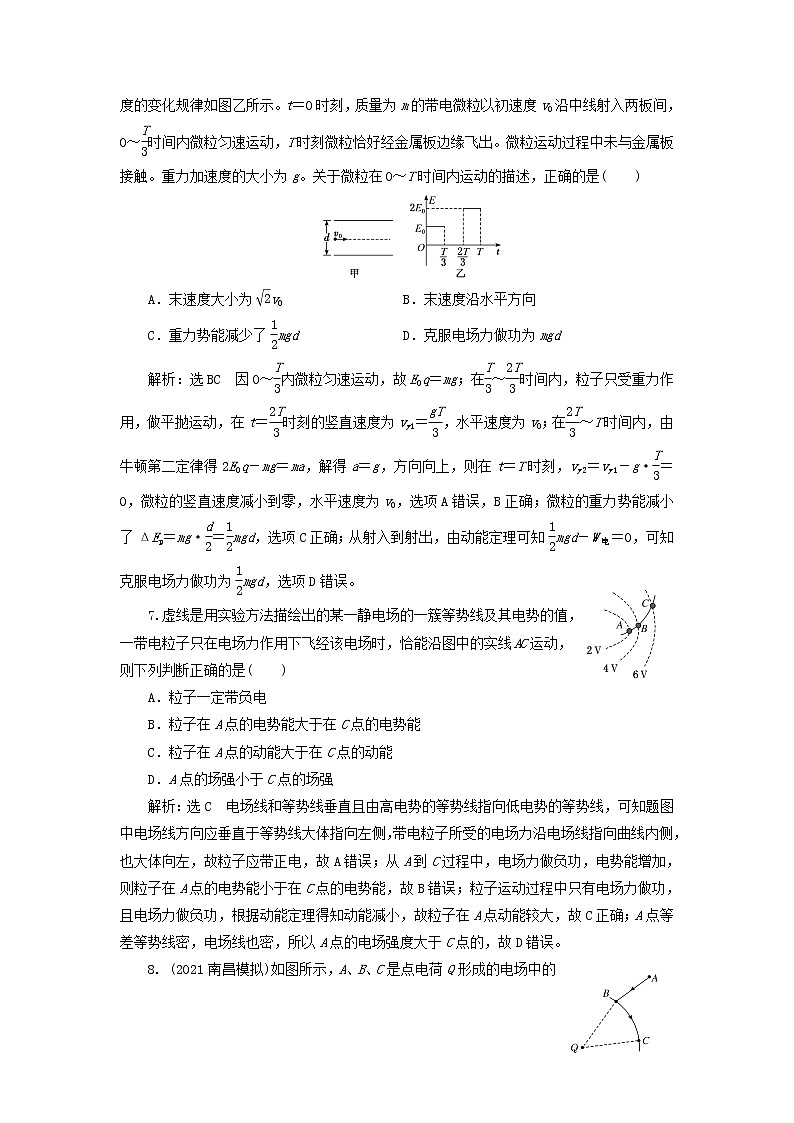 高考物理联考模拟汇编专题二十五带电粒子在电场中运动的综合问题含解析03