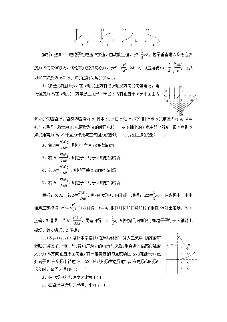 高考物理联考模拟汇编专题三十带电粒子在组合场中的运动含解析第2页