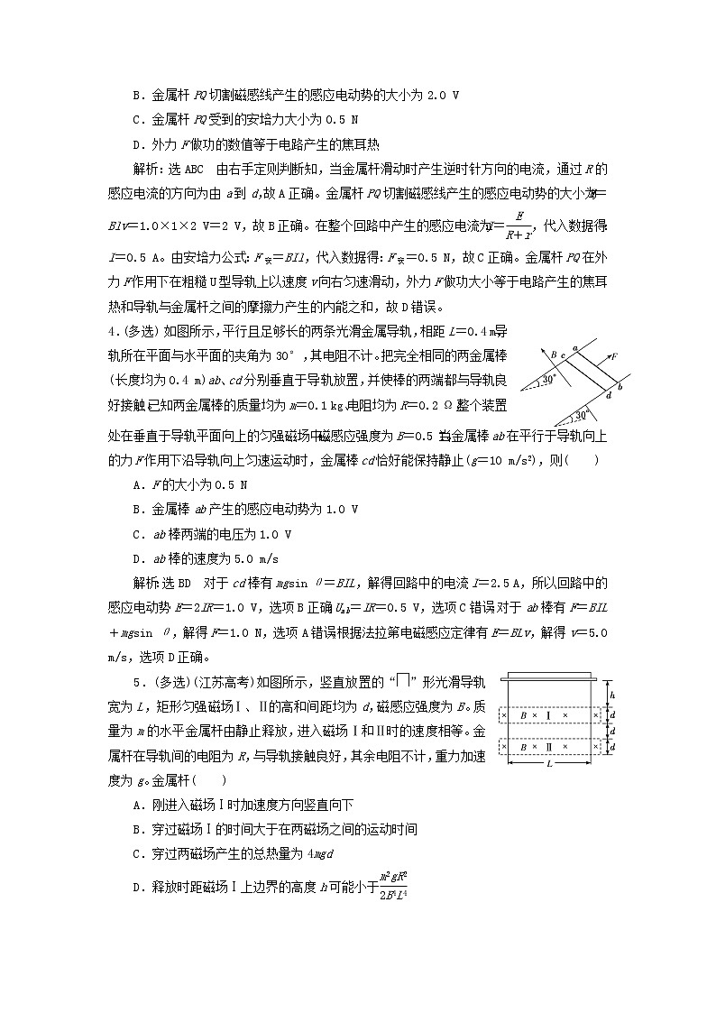 高考物理联考模拟汇编专题三十五电磁感应中的动力学能量和动量问题含解析第2页