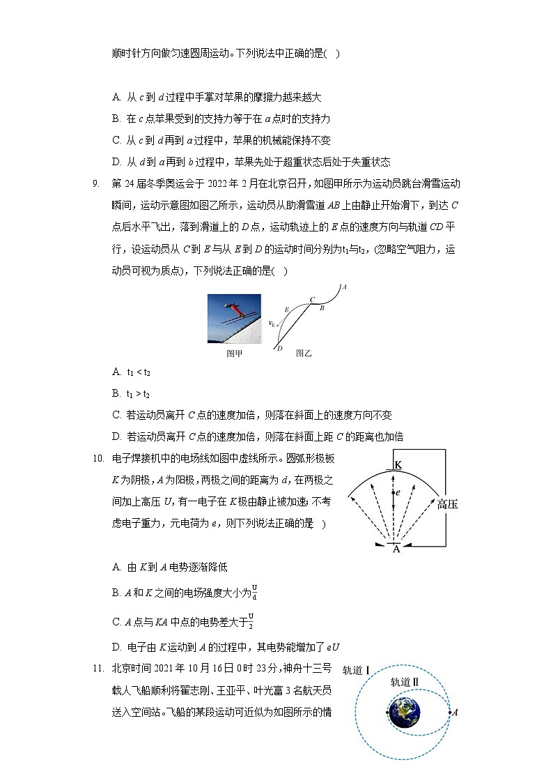 2022年浙江省名校协作体高考物理模拟试卷第3页