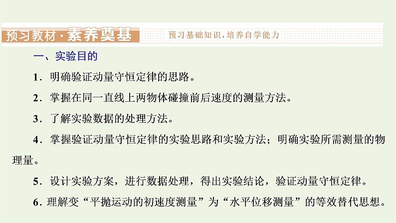 第一章动量守恒定律4实验：验证动量守恒定律课件02