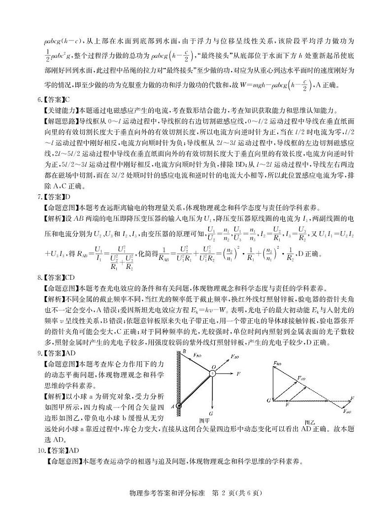 湖北卷物理答案第2页