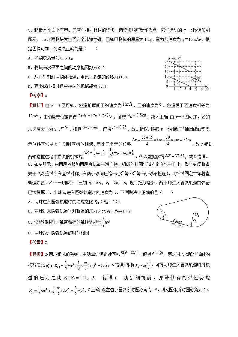 2022届高考物理二轮专题复习5动量和能量第3页