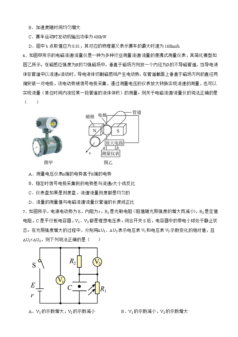 2022届陕西省咸阳市高三上学期模拟检测（一模）物理试卷（word版）03