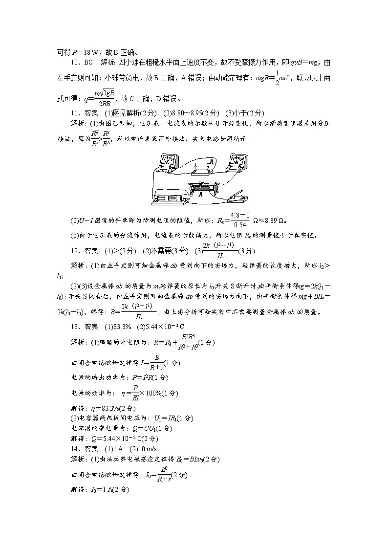 2022保定高二上学期期末考试物理试题PDF版含解析02