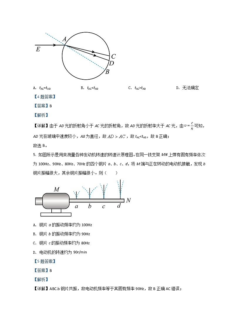 2022重庆市八中高二下学期第一次月考试题物理含解析第3页