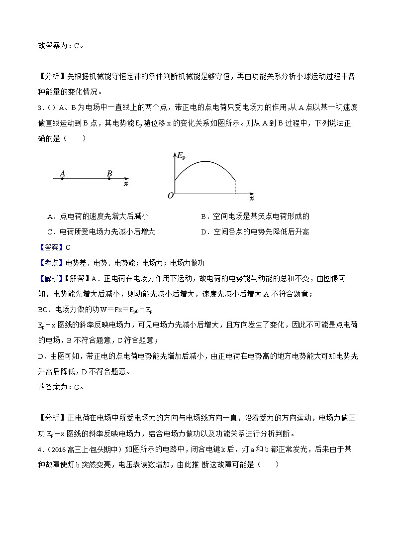2022届高三物理二轮复习卷：选择题专题练习（七）(教师版)第3页