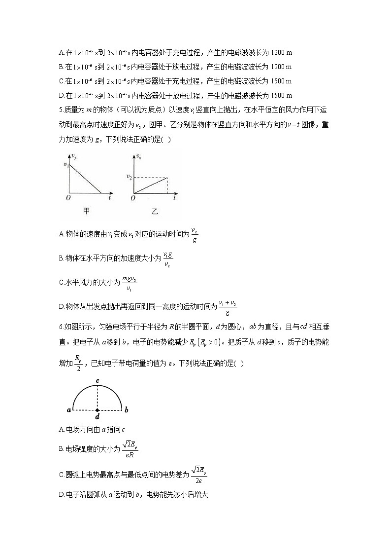 2022届浙江省高考模拟金标卷（一）物理试题02