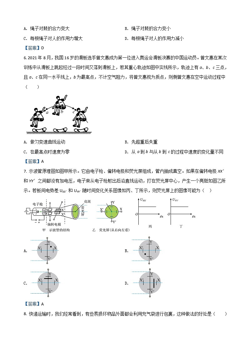 2022届广东省湛江市高三下学期3月一模试题（肇庆三模）物理含答案03